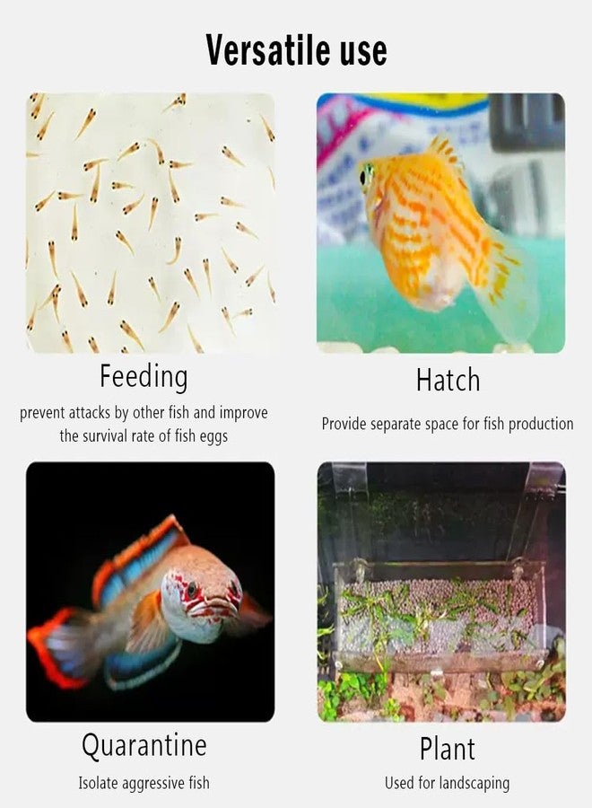 La La Pet®Adjustable Hanging Aquarium Plant Holder Acrylic Breeder Box for Fish Tank Transparent Hatching Incubator Box Isolation Box for Small Fish Small - Image 4